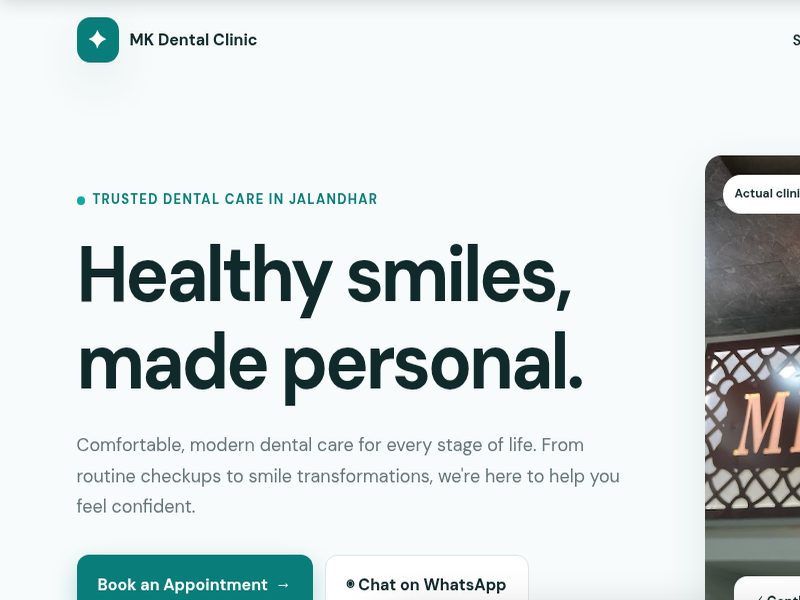 Dental clinic website concept